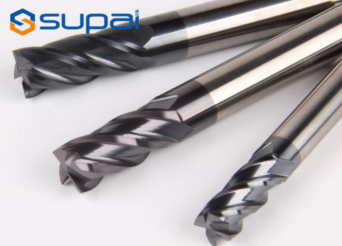 TiAin Coating Carbide Square End Mill For Stainless Steel 10mm 2 / 4 Flutes